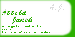 attila janek business card